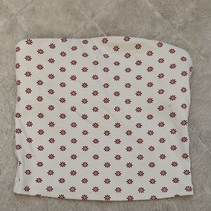 Aerie White and Red Floral Tank Top